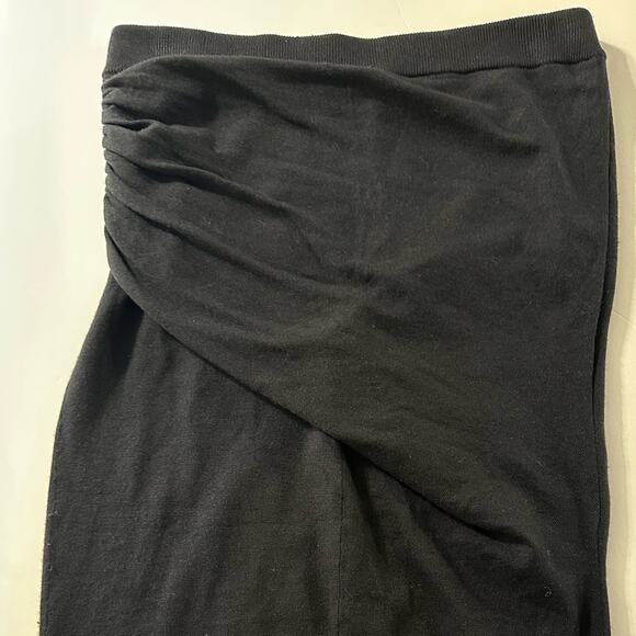 Carven Knit Pencil Skirt Black size S Gathered Side Stretch Knee Length - Picture 9 of 11